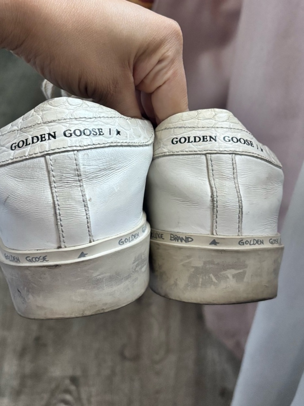 Golden Goose Hi Star Sneakers White Black Star EU 40 US 9 - Picture 5 of 11